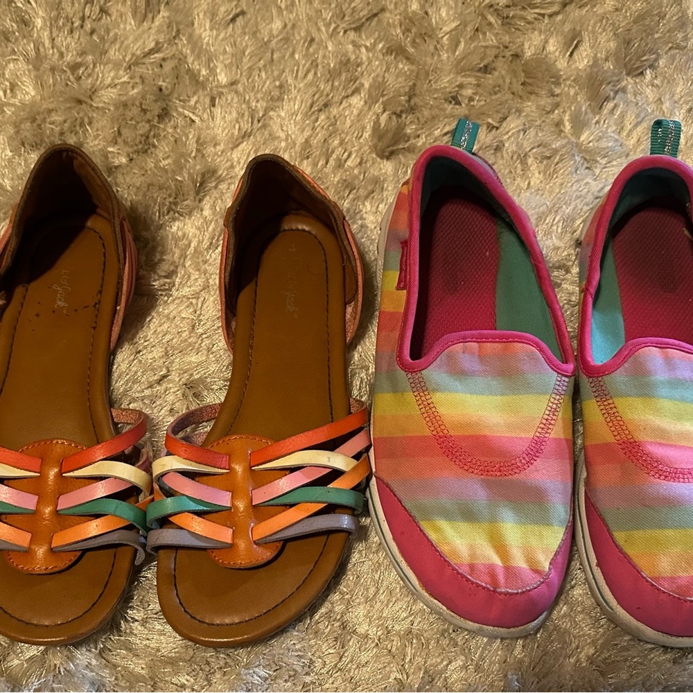 Multicolor Slip-On Sneakers and Sandals size 4 bundle girls size 4